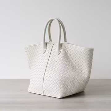 Handwoven Sheepskin Duffle Tote, Braided Leather Commuter Bag, Large Capacity Work Travel Weekender