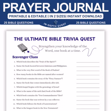 Books of the Bible Scavenger Hunt Game, Church Game Printable, Women's Group Game, Sunday School game activity, Bible Game for Kids & Teens