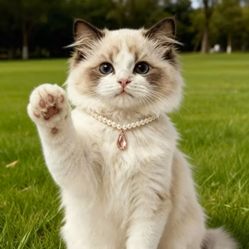 Pearl Cat Necklace with Pink Gem Charm, Elegant Pet Jewelry Collar, Luxury Kitten Accessory, Cute Gift for Cat Lovers
