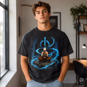 Avatar Aang Comfort Colors Shirt, Airbender Anime Graphic Tee, Elemental Spirit T Shirt, Vintage Washed Unisex Gift for Fans