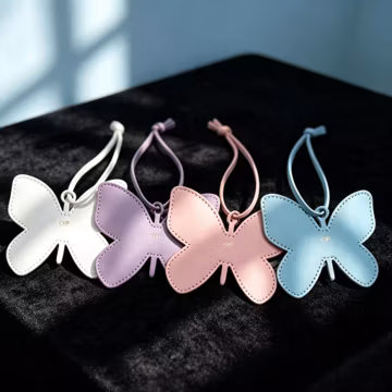 Custom Letter Butterfly Leather Keychain,Personalized Keychain,Gift for Her,Butterfly Key Accessory