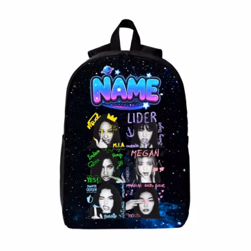 Personalized Pop Girl Group Backpack, Custom Name Galaxy School Bag, Fashion Music Fan Laptop Backpack, Gift for Teens and Girls
