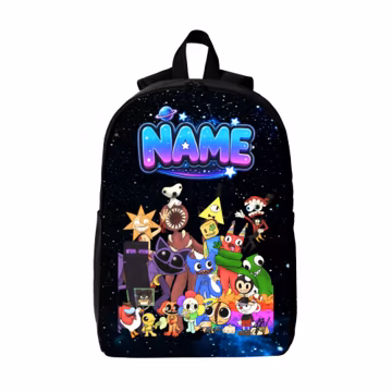Personalized Red Monster Backpack, Custom Name Galaxy School Bag, Spooky Gaming Laptop Backpack, Kids Birthday Gift