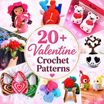 20 Valentine Crochet Patterns Bundle | Valentine’s Day Crochet Patterns, Love & Heart Designs Amigurumi Gifts and PDF Instant Download