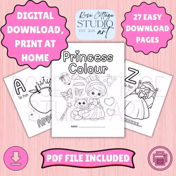 A-Z Animal Coloring Book for Toddlers, Preschool ABC Activity (Digital PDF)