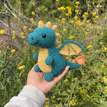 Little Ember Dragon Amigurumi, Cute Dragon Crochet Pattern, Baby Dragon Amigurumi Tutorial, Winged Dragon Crochet Guide, Beginner Friendly