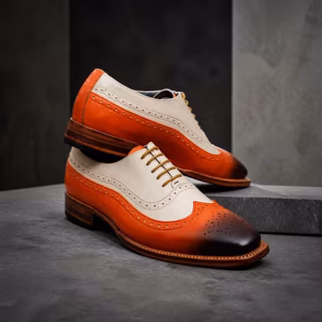 New Men's Handmade Leather Oxford Wingtip Brogue Lace-Up Dress Shoes For Men