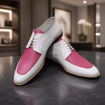 Handmade Two Tone Men's Leather Shoes, Lace-Up Formal Dress Casual Shoe
