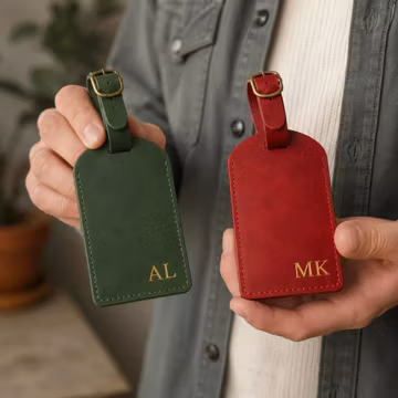 Personalized Luggage Tag, Leather Luggage Tag,Custom Travel Gift,Italian Leather Luggage Tag, Groomsman,Dad,MotherWedding Gift,Travel Gifts