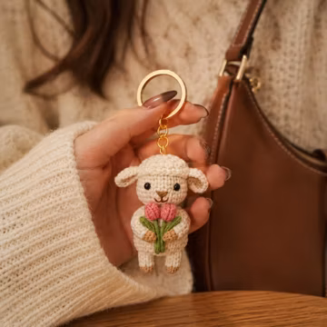 Crochet Animal Keychain, Handmade Amigurumi Bag Charm, Cute Kawaii Keyring, Crochet Gift for Animal Lovers