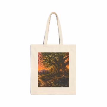 Where All Seasons Meet Canvas Tote Bag | Enchanted Forest Book Tote | Nature Lover Gift | Fantasy Library Bag | Fay's Library of Magic