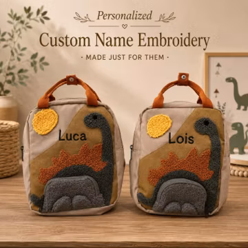 Toddler Boys Custom Dinosaur Backpack, Custom Kindergarten Backpack With Name, Nursery Keepsake Graduation Gifts For Kids