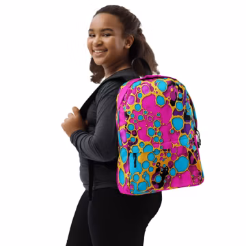 Alcohol Ink Bag, Vibrant Turquoise Pack for College, Deep Magenta Bag with Laptop Pocket