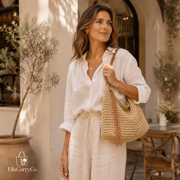 Slouchy Woven Hobo Bag, Raffia Summer Shoulder Purse, Boho Vacation Handbag