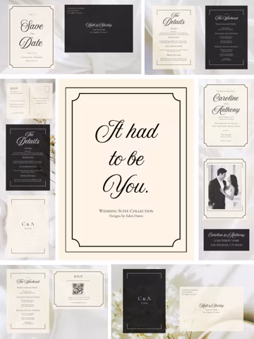It had to be you. -Wedding Invite Suite Canva Templates (Download)