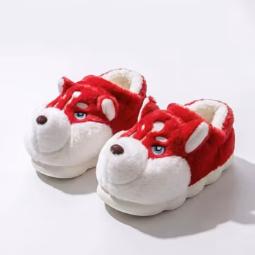 Cartoon Dog Plush Slippers | Fluffy House Slippers | Cute Puppy Indoor Shoes | Warm Winter Slippers | Dog Lover Gift