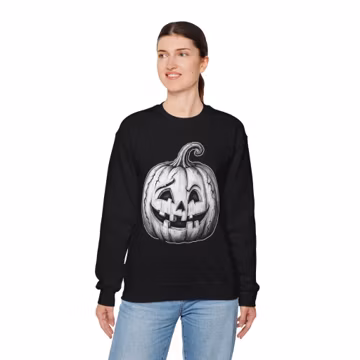 Jack-o'-Lantern Pumpkin crewneck sweatshirt | Halloween pumpkin illustration