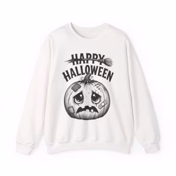 Creepy Pumpkin Clown Halloween sweatshirt | spooky pumpkin face crewneck