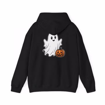 Cute Ghost with Pumpkin Hoodie | Halloween Sweatshirt
