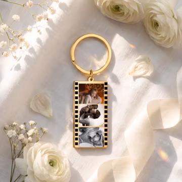Personalized Photo Keychain, Custom Film Strip Keychain, Family Keepsake Gift, Gift for Mom Dad, Meaningful Memory Gift, Birthday Gift