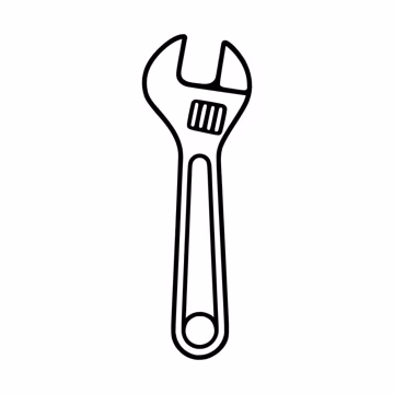Adjustable Wrench SVG Clipart, Wrench Cut File (Digital Download)