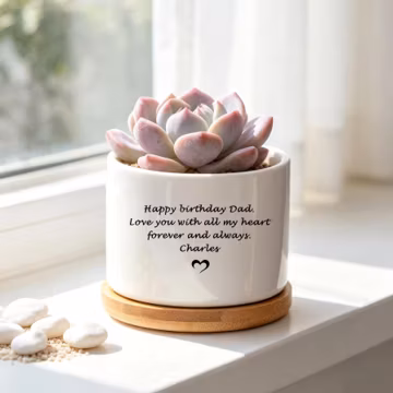 Personalised Dad Birthday gift, Ceramic Planter,Personalised Ceramic Pot,Custom Message Pot