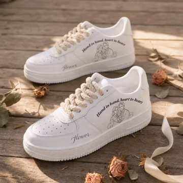 Personalized Wedding Shoes, Custom Family Portrait Sneakers, Anniversary Wedding Gift