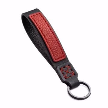Personalized Genuine Leather Keychain Handmade Custom Key Fob Minimalist Gift for Men Women