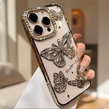 Diamond Butterfly iPhone Case Glitter Transparent Soft Silicone Cover