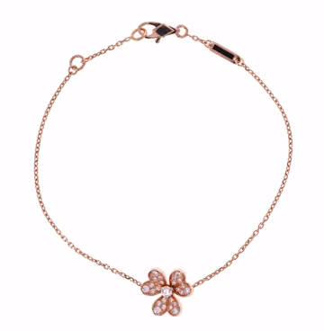 Handcrafted rose gold Clover Bracelet, 18K rose Gold Plated Onyx Inspired, Elegant Everyday Wear gift for her