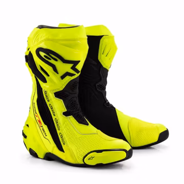 Alpinestars Supertech R Motorcycle Racing Yellow Black | Leather Sport Bike Riding Boots