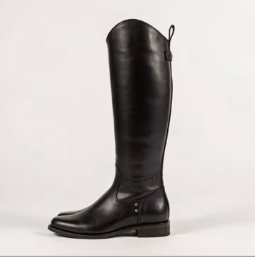 Handmade Black Leather Riding Boots | Knee-High Equestrian Polo Style Footwear