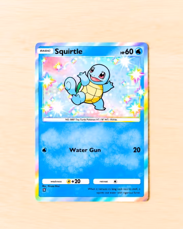 TCG Pocket Physical Custom Card Shiny Squirtle Celestial Guardians | High Fidelity Proxy Trading Card for Binder Display
