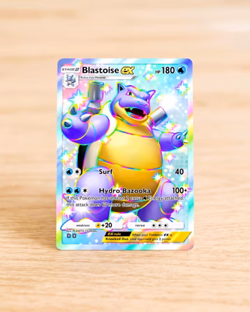 TCG Pocket Physical Custom Card Full Art Shiny Blastoise EX Celestial Guardians | High Fidelity Proxy Trading Card for Binder Display
