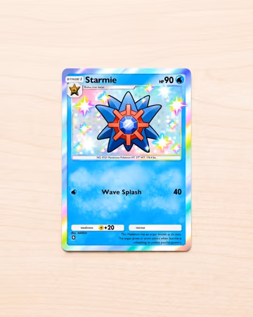 TCG Pocket Physical Custom Card Shiny Starmie Celestial Guardians | High Fidelity Proxy Trading Card for Binder Display