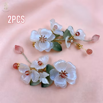 Cottagecore Flower Barrette, Wedding Accessories Bridesmaid Gifts, Cute Hair Clips for Hanfu, Purple Qipao, y2k, Kimono, Cosplay