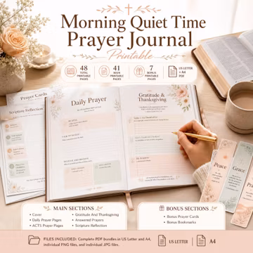 Morning prayer journal printable | Quiet Time Prayer Journal, Daily Prayer Routine, Christian Printable Journal