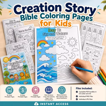 Creation bible coloring pages printable, Bible Coloring Pages for Kids, Genesis Creation Story, Sunday School Activity