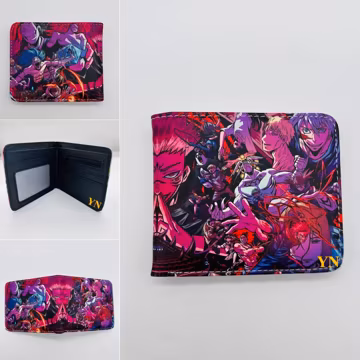 Custom Manga Art Wallet Personalized Initials Large Capacity Card Holder Organizer Billfold Gift with Multiple Slots for Daily Use