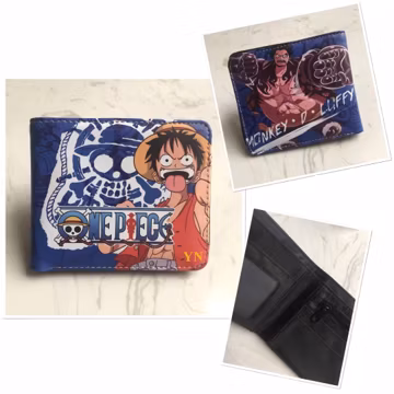 Custom Initials Anime Wallet with Coin Pocket & ID Window, Personalized One Piece Bifold Card Holder, Durable Manga Gift