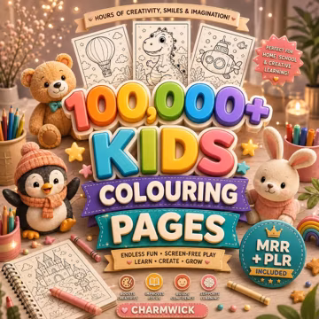 100,000+ Coloring Pages Bundle, PLR MRR Rights | 500+ Coloring Books Pdf Png Svg | Kids & Adults Gift
