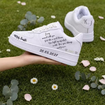 Personalized Bridal Sneakers Custom Wedding Shoes with Name Date Vows Bride Gift