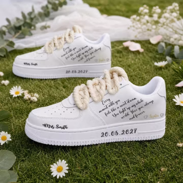 Personalized Bridal Sneakers, Custom Wedding Shoes, Bride Wedding Sneakers, Name & Date Shoes, Bridal Gift