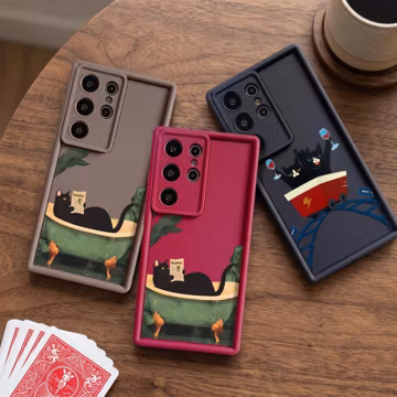 Black Cat Bath Case Samsung Galaxy S20 S21 S22 S23 S24 S25 Note 20