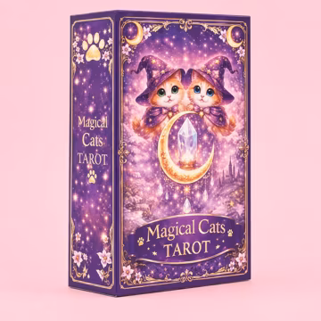 Magical Cats Tarot Deck | 78 Rider-Waite Style Tarot Cards | Cat-Themed Divination | Beginner Friendly | Witchy Gift | Full Size Tarot Deck