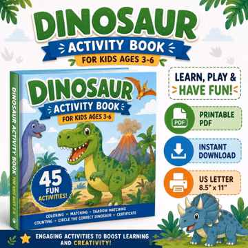 DINOSAUR ACTIVITY BOOK | Kids, Kindergarten, colorings pages, Printable