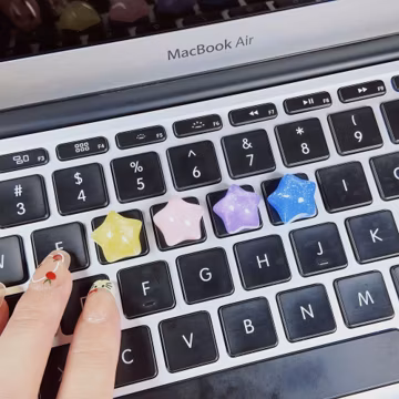 Star Keycap Tool for Long Nails | Artisan Key Caps, Kawaii Aesthetic Desk Setup (10-Star Set)