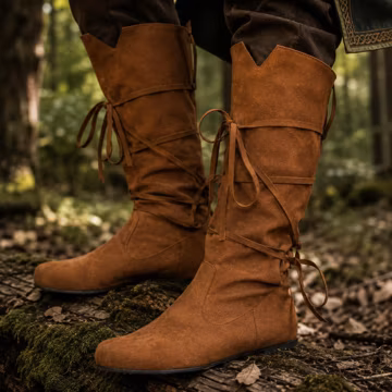 Medieval Viking Leather Boots, Renaissance Faire Shoes, LARP Warrior Footwear, Knight Cosplay Boots, Norse Leather Boots