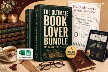 Book Lover Planner Bundle | 159 Page Reading Tracker, TBR Planner & 150 AI Prompts | Digital Download
