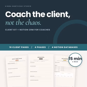 Coaching Tools for Coaches | Client Intake Form, Session Notes Template & Notion CRM | Editable Canva Coach Kit, Instant Download